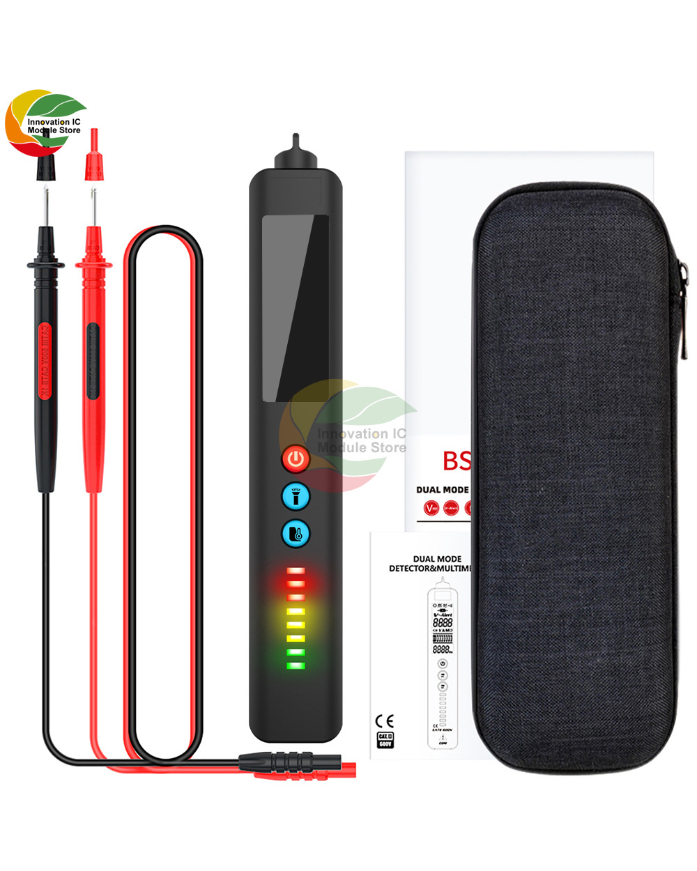 Ziqqucu X2 Smart Multimeter Infrared Temperature Pen Non-Contact Zero-Fire Breakpoint Detection Flashlight Lighting Thr front-0