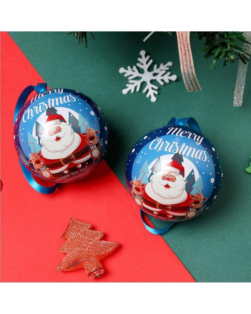 Creative Christmas Candy Box Tinplate Ball Candy Jar Gift Round Ball Packaging Box Christmas Eve Decorations Party Favo front-5