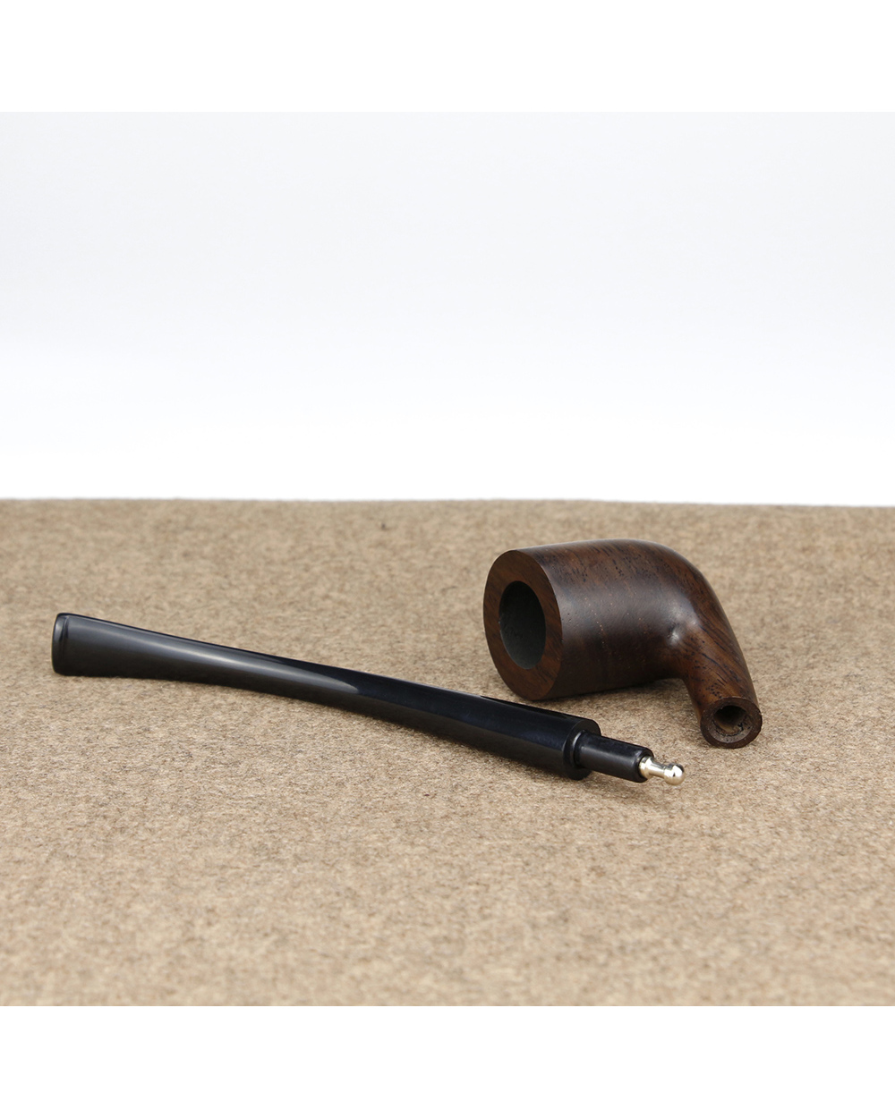 Classic Long Bent Smoking Pipe 3Mm Metal Filter Ebony Wood Pipe Tools Gift Set Small Tobacco Pipe Wooden Smoke Pipe front-5