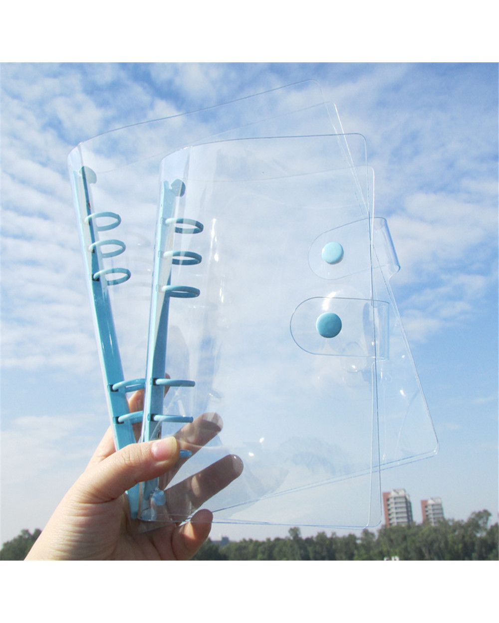 A5 A6 Transparent Pvc Loose-Leaf Notebook Cover Macaron Color 6 Ring Binder Diary Journal Planner Korean Stationery Sch front-4