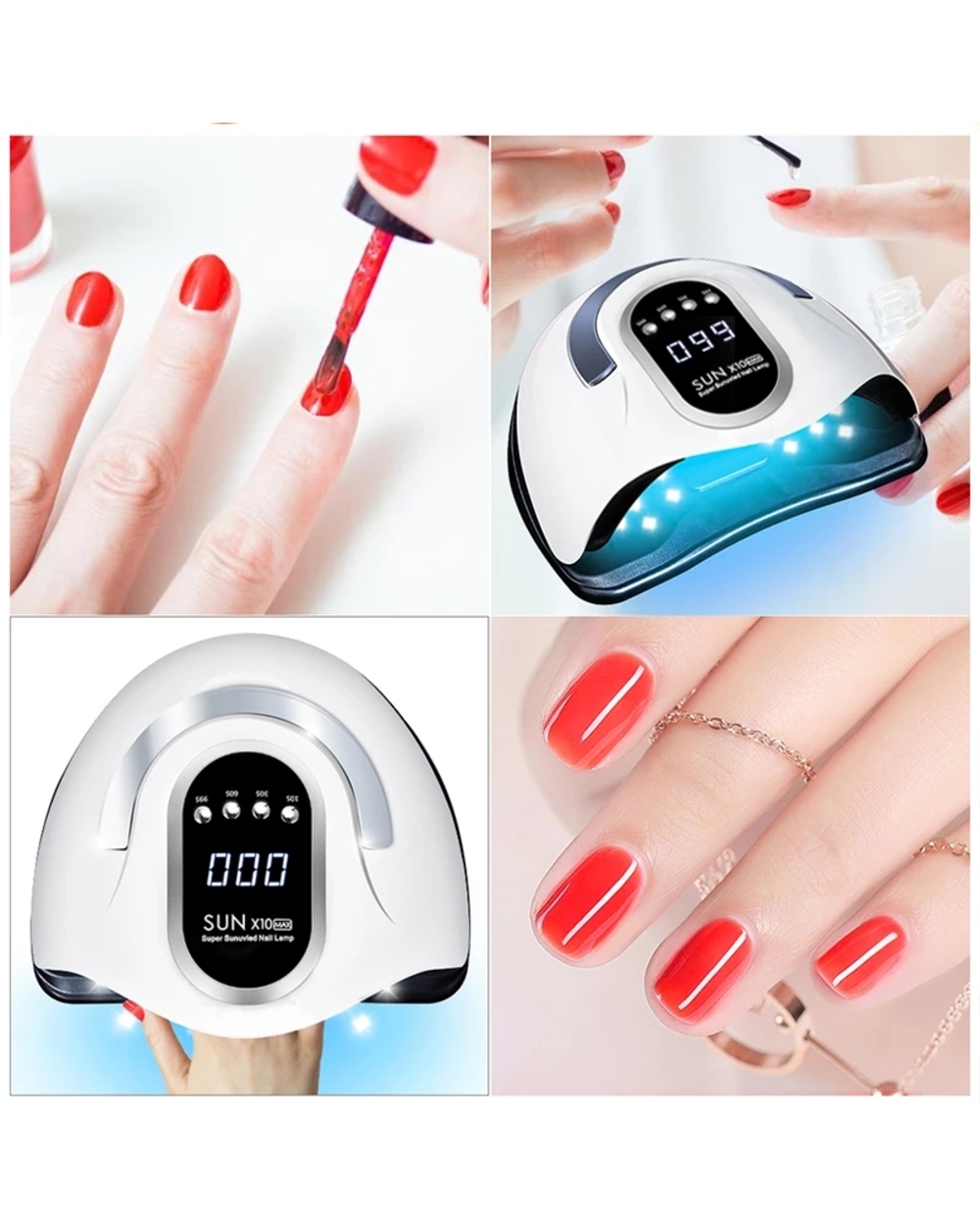 Sun X10 Max Uv Led Nail Lamps Dryer With 66 Leds Smart Timing Quick Dry For Gel Two-Handed Household Lamp For Manicure front-5