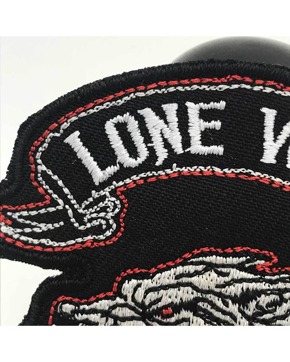 LONE WOLF NO CLUB Embroidered Applique Sewing Label front-3