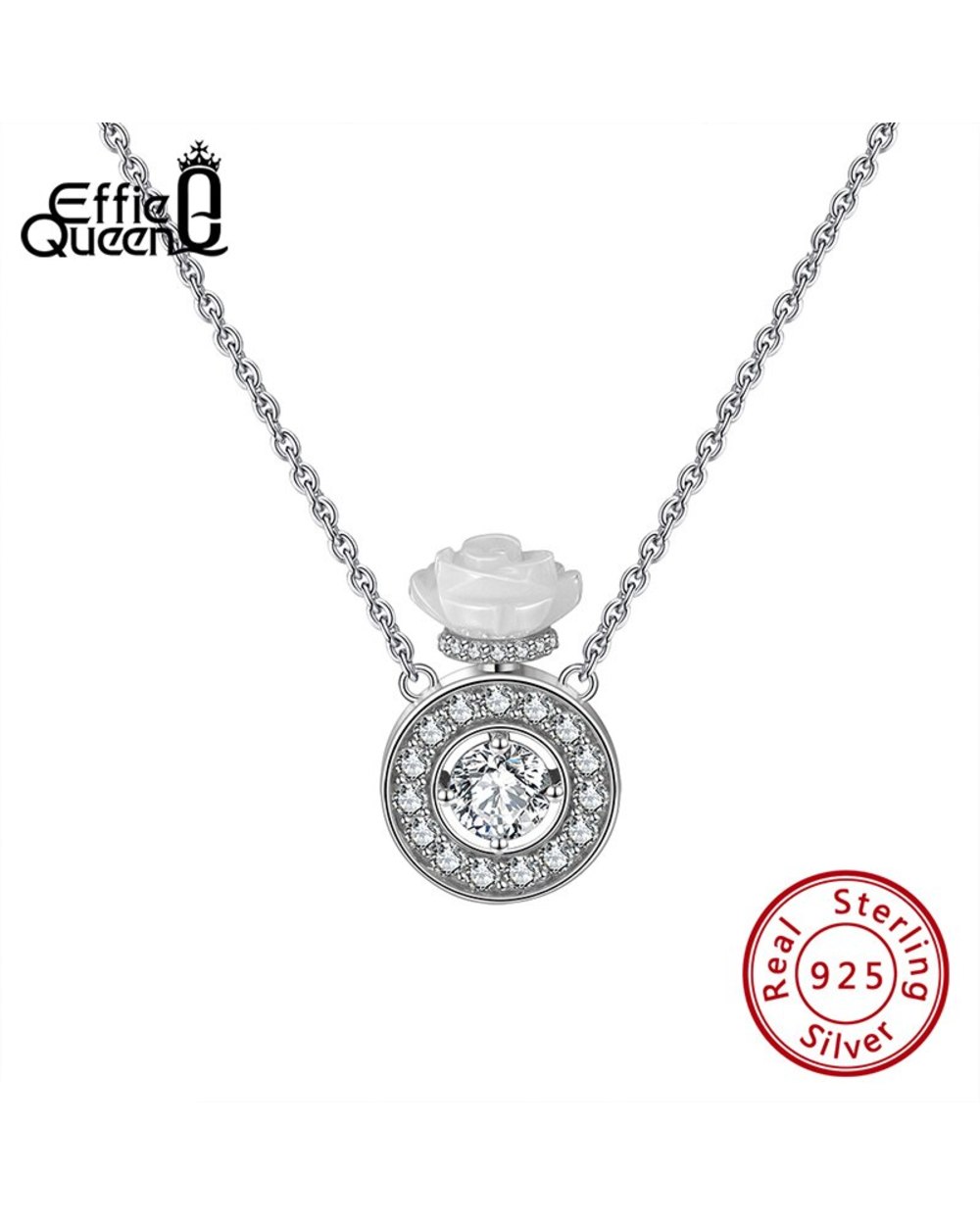 To My Mommy Gift Necklace with A White Rose Perfume Bottle Pendant for Mother Present front-1