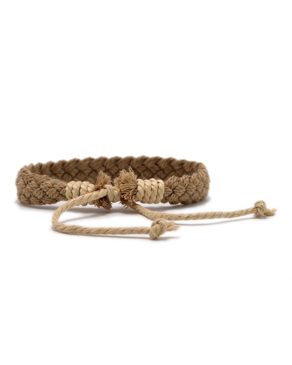 Handmade Vintage Cotton Rope Charm Bracelet for Women Men Brown Adjustable String Bracelet Jewelry front-2