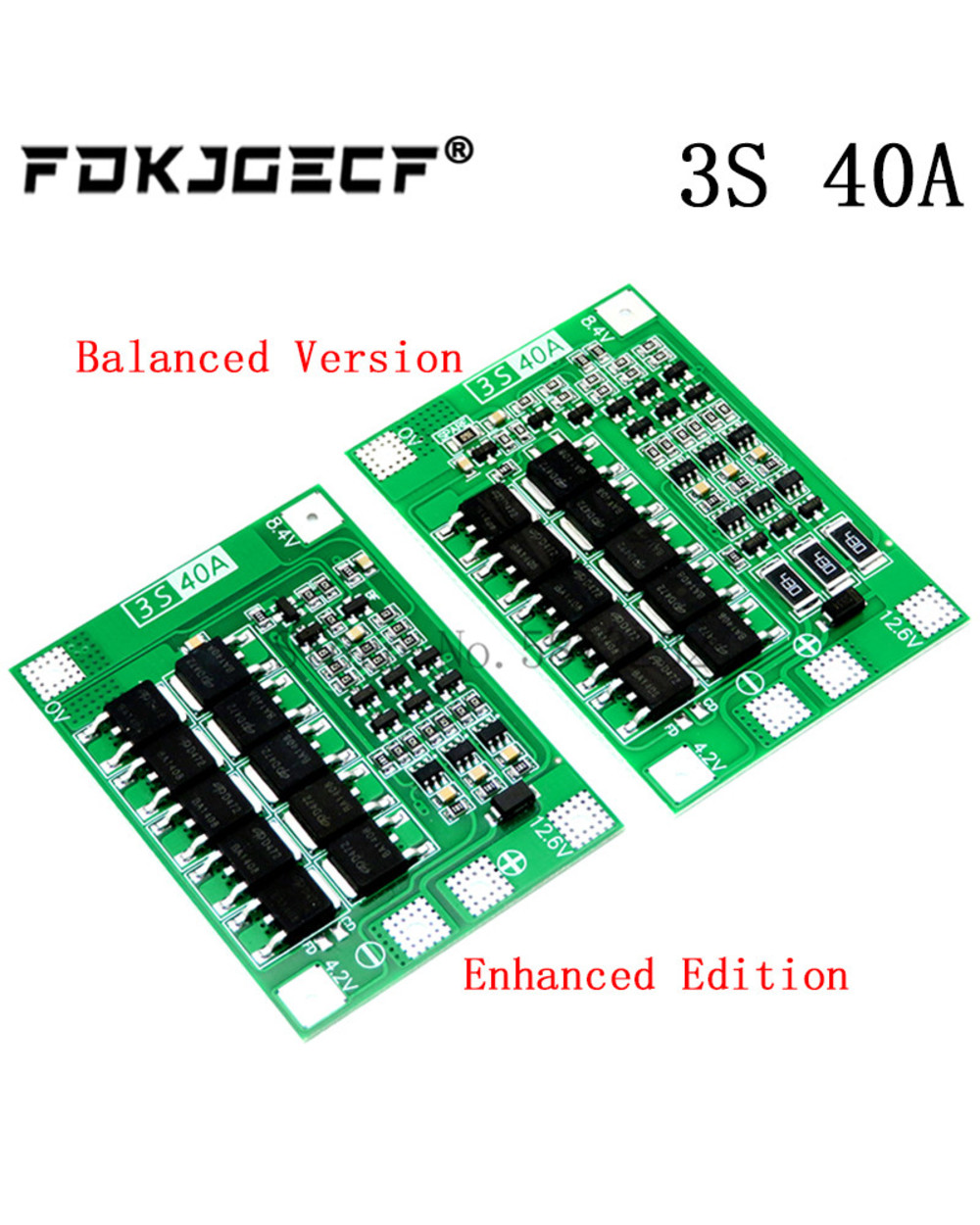 3S/4S 40A 60A Li-Ion Lithium Battery Charger Protection Board 18650 Bms For Drill Motor 11.1V 12.6V/14.8V 16.8V Enhance front-1