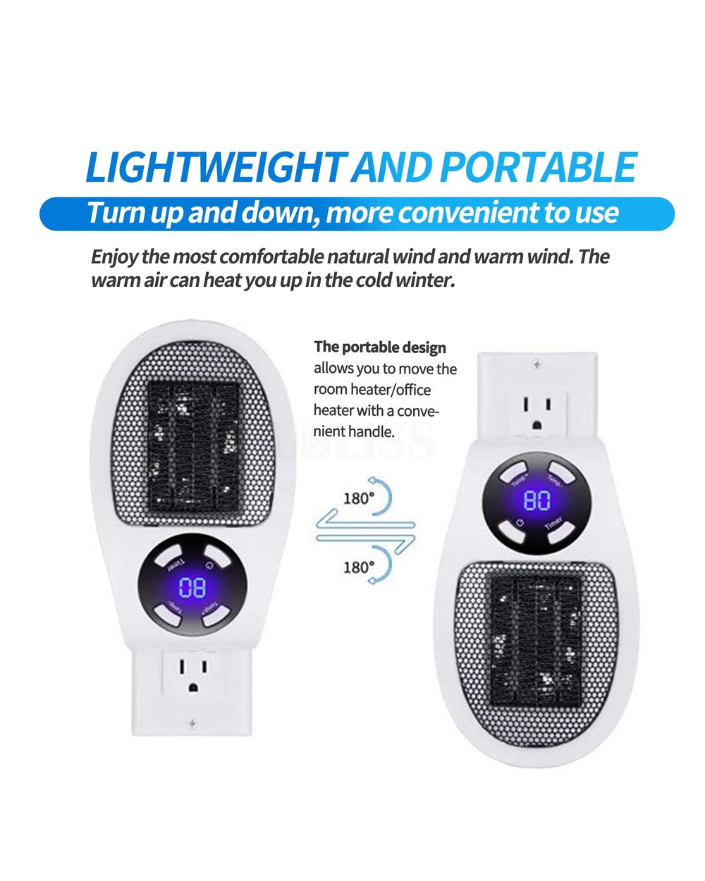 500W Electric Fan Heater For Home Desktop Room Heating Household Wall Heater Portable Heater Stove Radiator Hand Warmer front-2