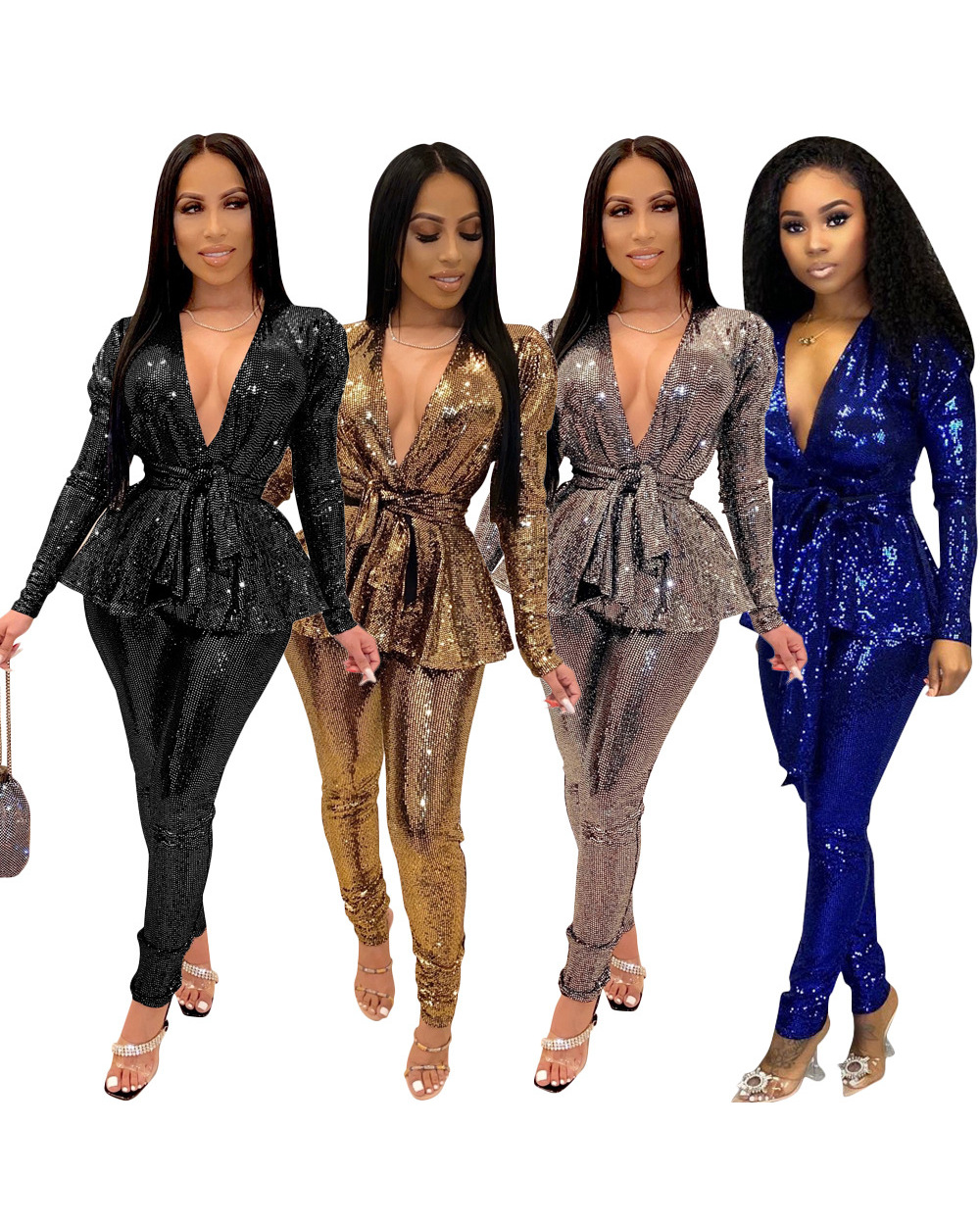 2020 New Arrival Casual European 2 Pieces Tracksuits Women Set Letters Hooded Tops Sports Suits Bb306 front-0