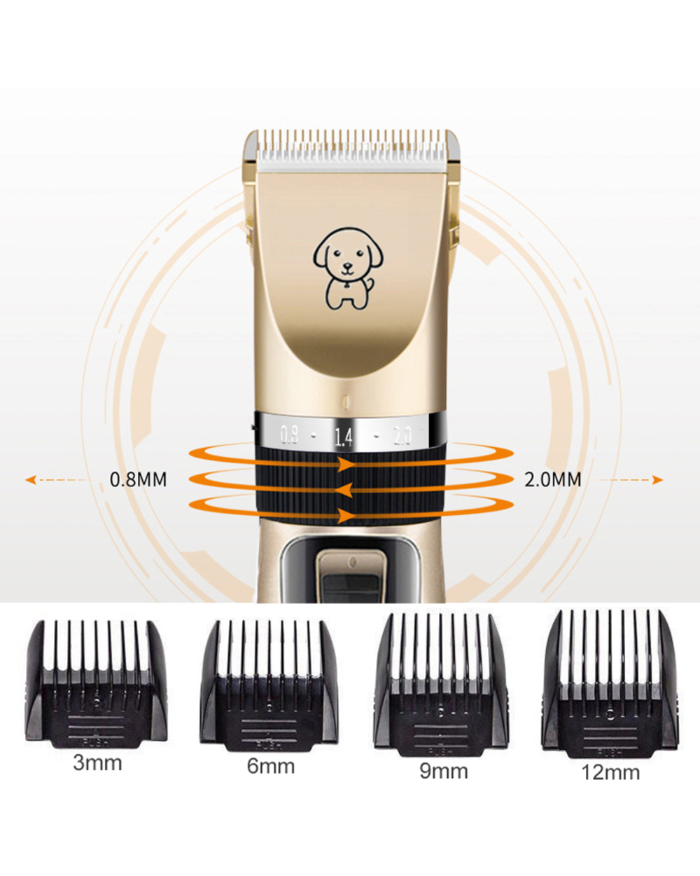 Electric Pet Hair Clipper Trimmer front-2
