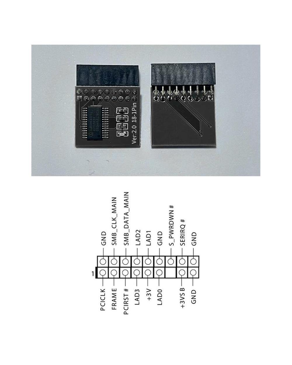 Tpm 2.0 Module Encryption Security Module Board Remote Card Supports Multi-Brand Motherboard 12 14 18 20-1Pin Pin Color front-4