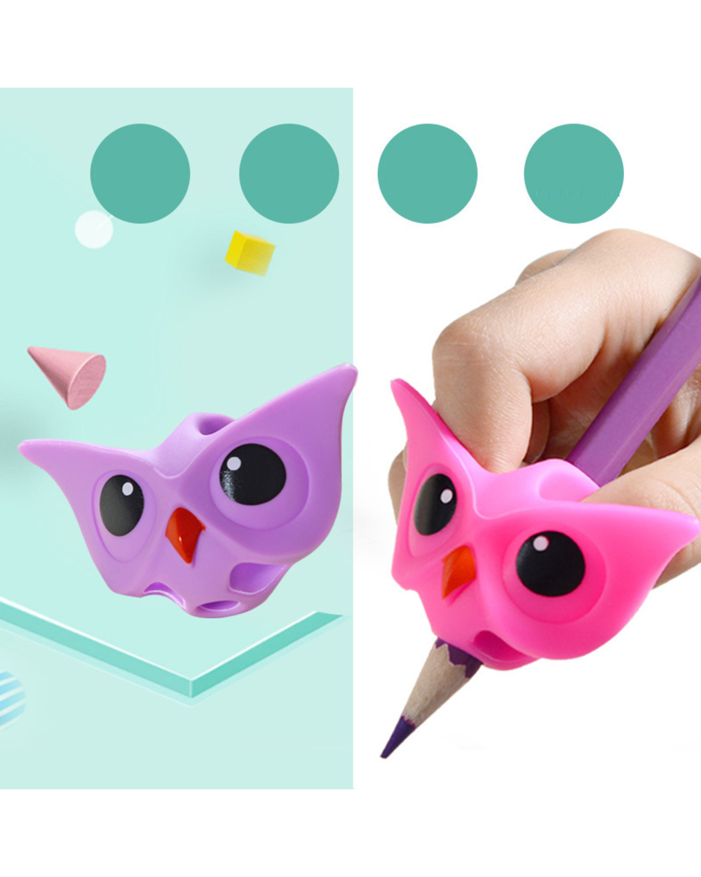 3Pcs/Lot Children Writing Pencil Pen Holder Kids Learning Practise Silicone Pen Aid Grip Posture Correction Device For front-2