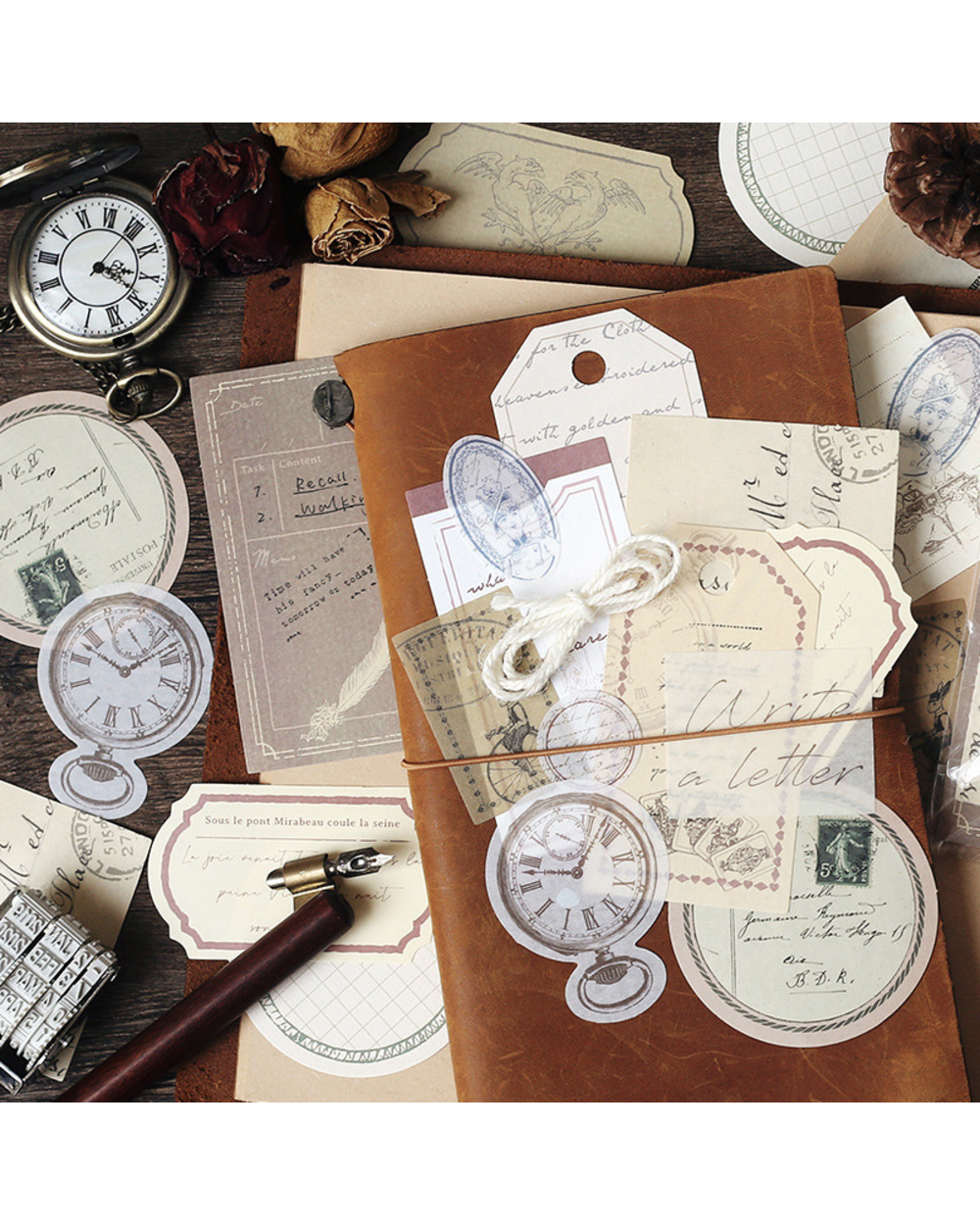 30 Pcs Vintage Scrapbooking Material Paper Set For Album Art Craft Diy Planner Diary Book Gift Greeting Card front-1