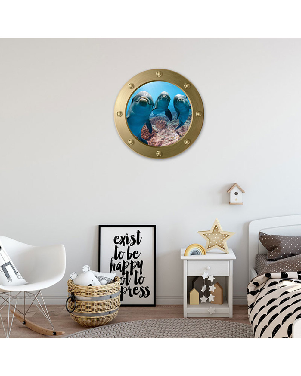 Bathroom Wall Stickers Cute Shark Coral Fish Turtle Sea World Animals 3D Window PVC Decals Tortoise Stickers front-4