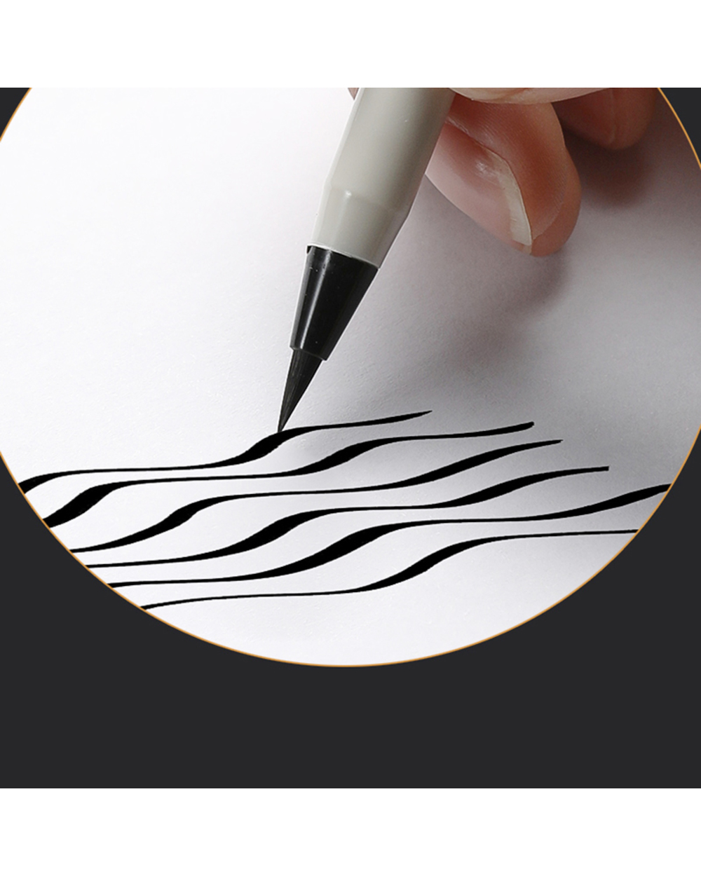 2 Pcs Multifunction Brush Pen Calligraphy Pen Markers Art Writing Office School Supplies Stationery Student Hook Line P front-4