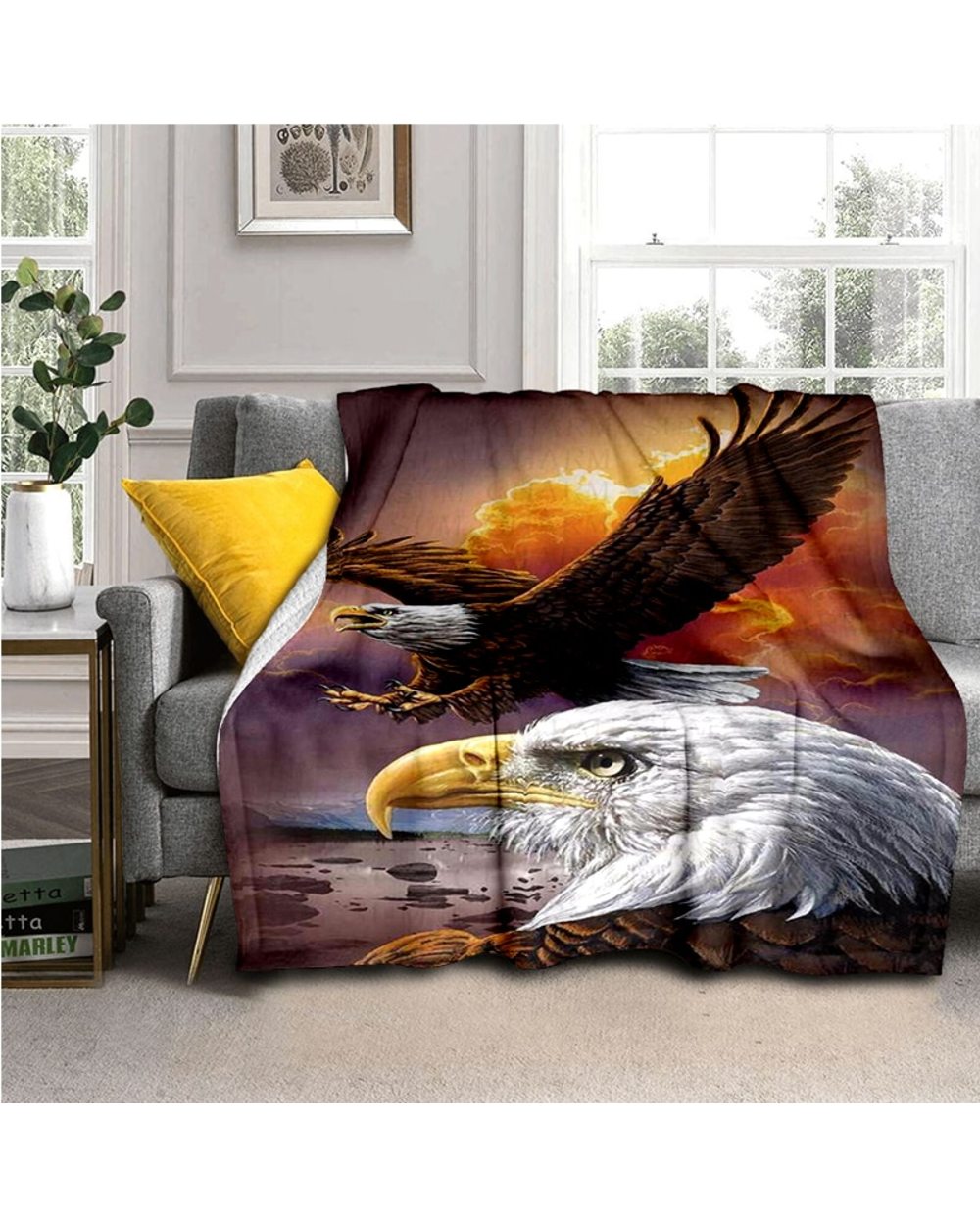 Eagle Blanket Owl Blanket Flannel Blanket Soft Fleece Throw Blankets for Bedroom Couch Sofa Gift Tv Blanket Bedding front-0