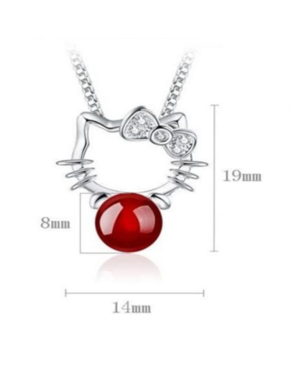 Mainecoon cat Necklace Pink Crystal Cute Porcelain Pendants s Fashion Jewelry for Women Gift front-3
