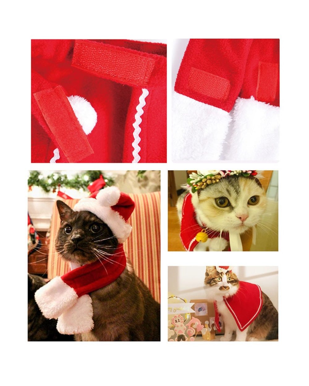 Christmas Pet Cloack For Cat Dog Puppy Red Clothes Costumes Scarf Gift New Year Santa Pet Costume Winter front-4