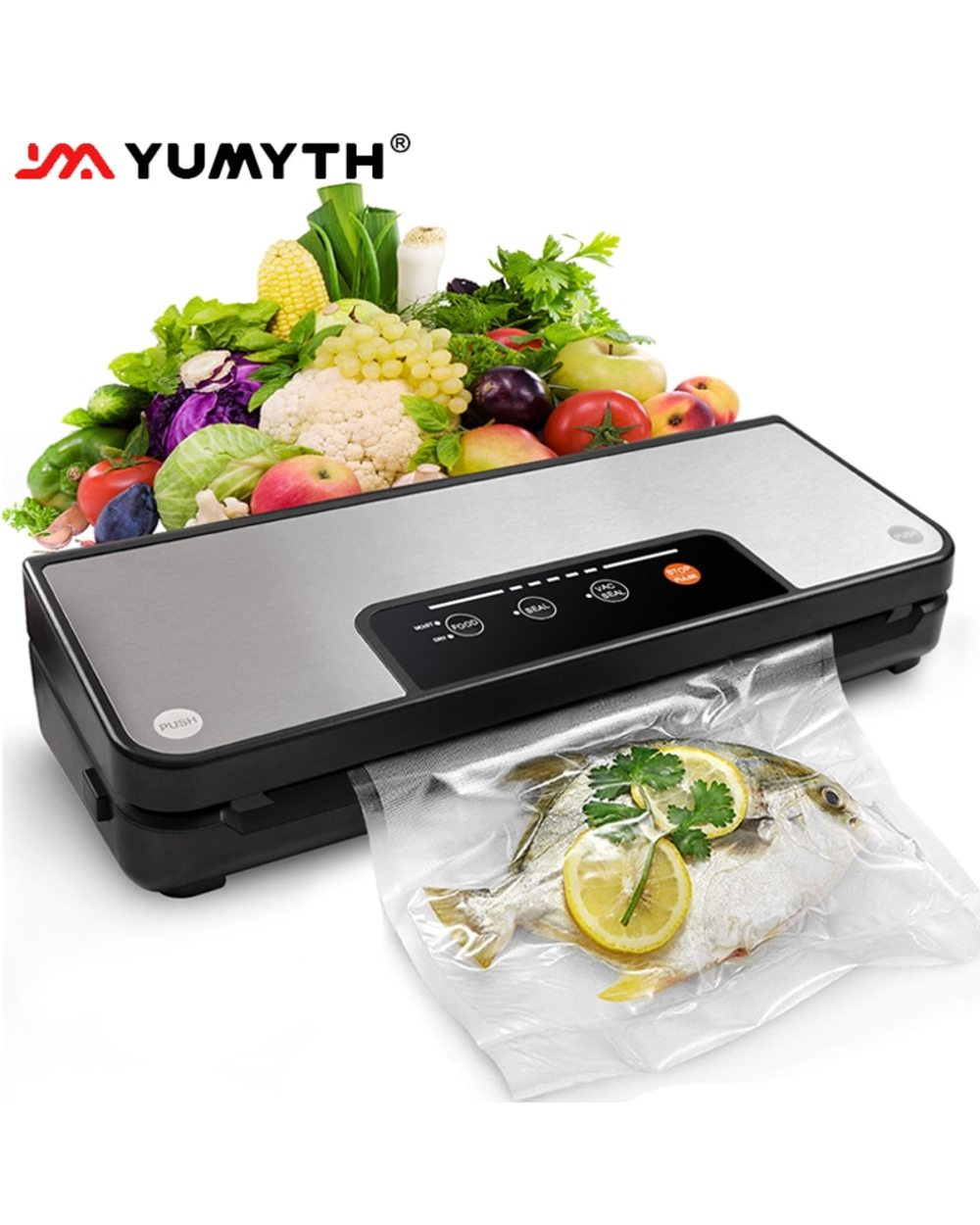 Yumyth Household Vacuum Sealer Built-In Cutter With Vacuum Roll Sous Vide Bags Vacuum Packing Machine For Food Storage front-0