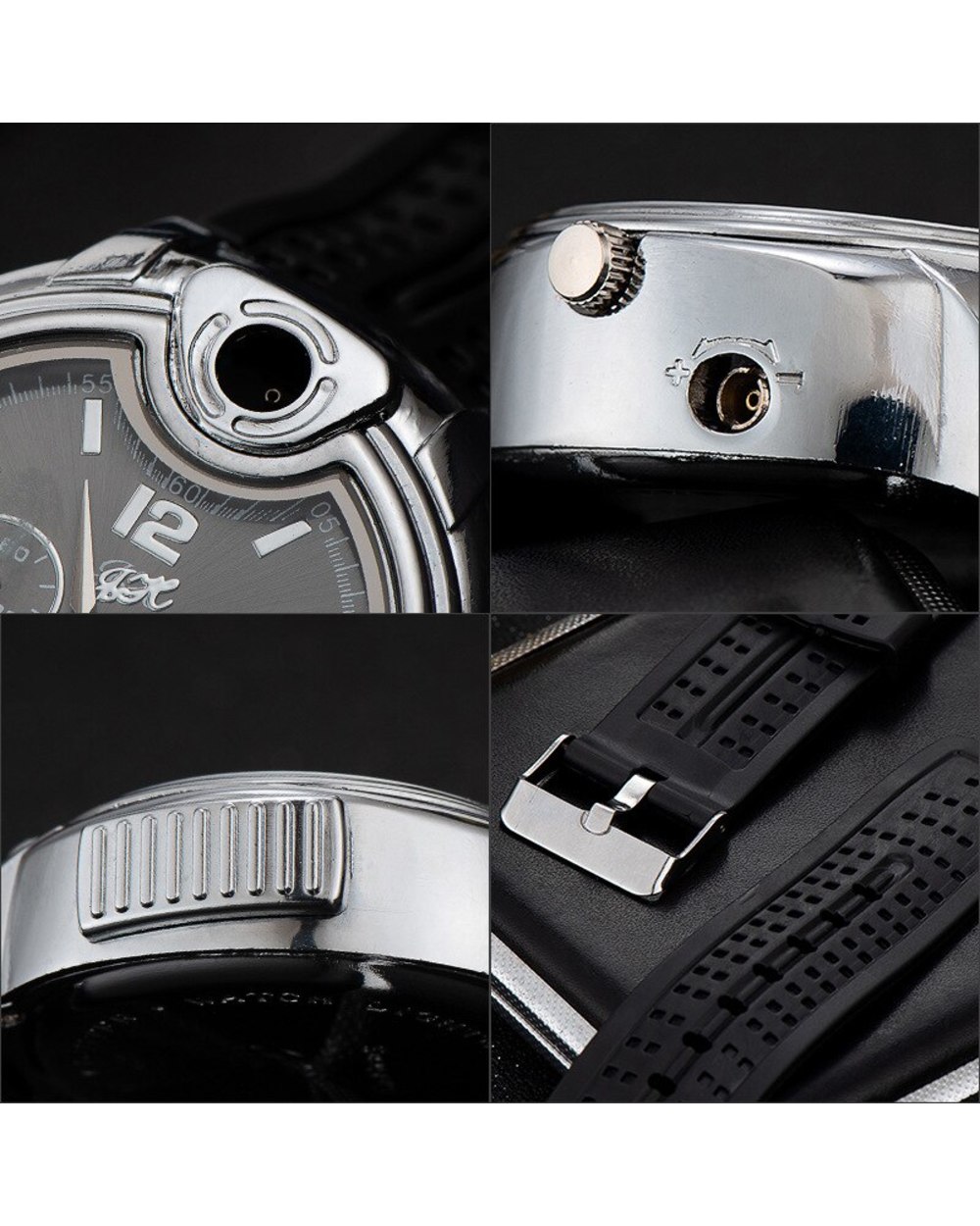 Watch Style Metal Open Flame Lighter Creative front-3