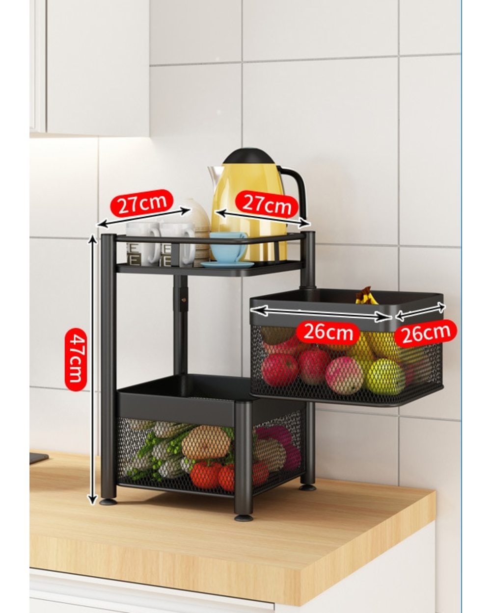 Kitchen Rotating Rack Vegetable Multi-layer Fruit Storage Rack front-0