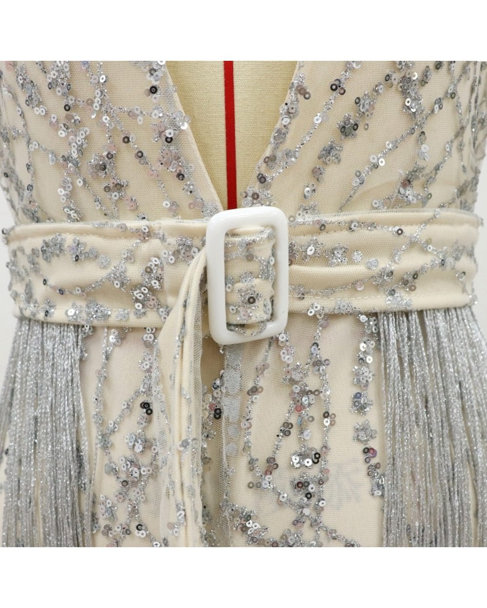 STYLISH LADY Glitter Sequin Rompers and Jumpsuits 2021 Spring Women Long Sleeve V Neck Bodycon Tassel Sexy Club Party Pl front-5