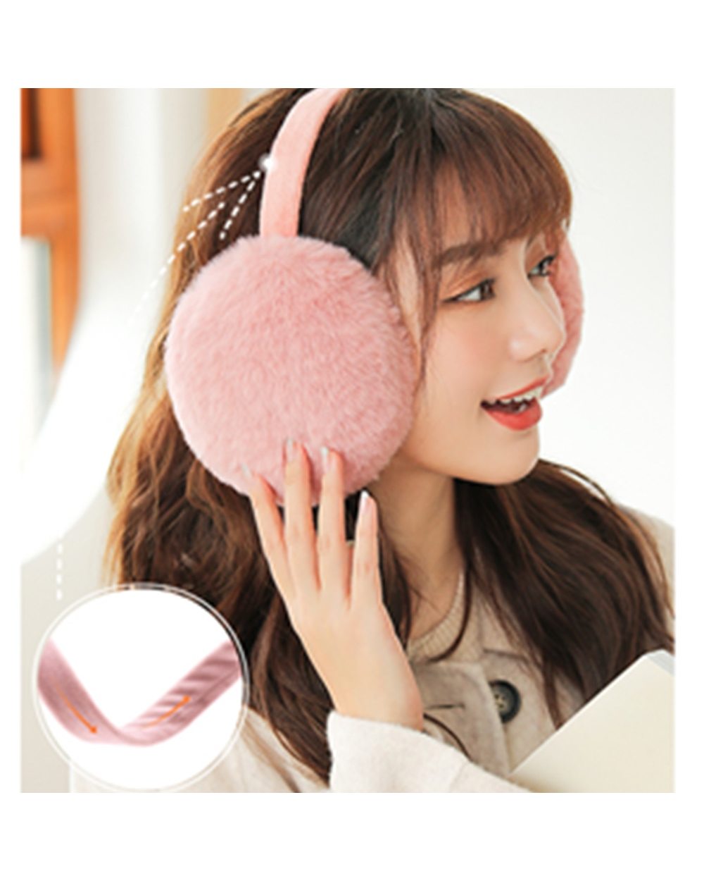 New Bow Plush Earmuffs For Women Velvet Thickened Winter Warmer Removable Washable Foldable Cute Cat Ears Fluffy Soft E front-3