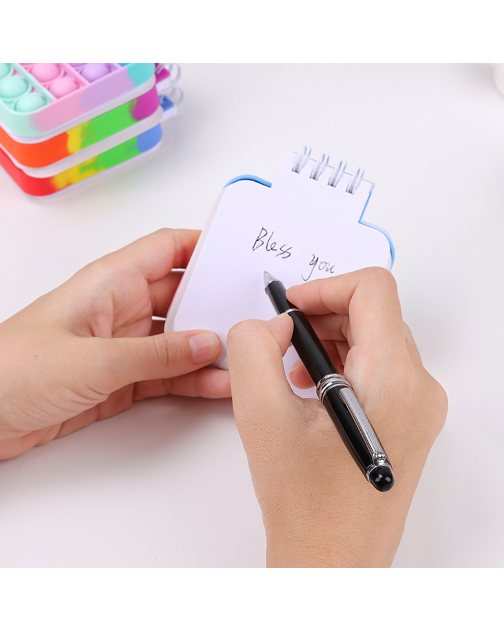 Kawaii Notebook Pop Its Notebook Silicone Pop Cover Note Pads Fidget Sensory Toys Mini Journal School Supplies Cute Wri front-3
