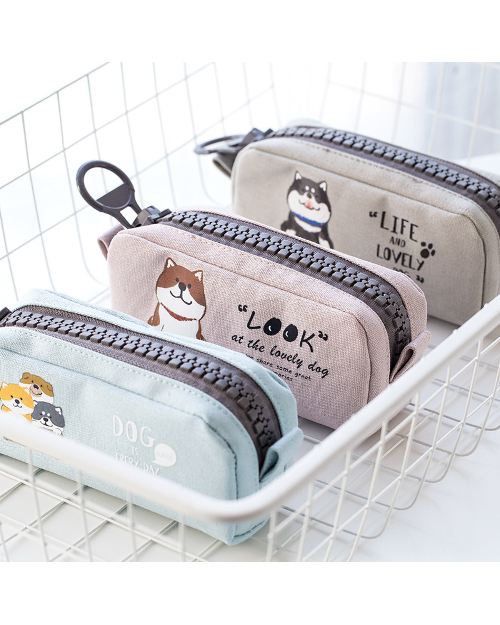 Creative Large Capacity Cartoon Animal Dog Pencil Case Kawaii Pencilcase School Supplies Pencil Bag Capacity Stationery front-2