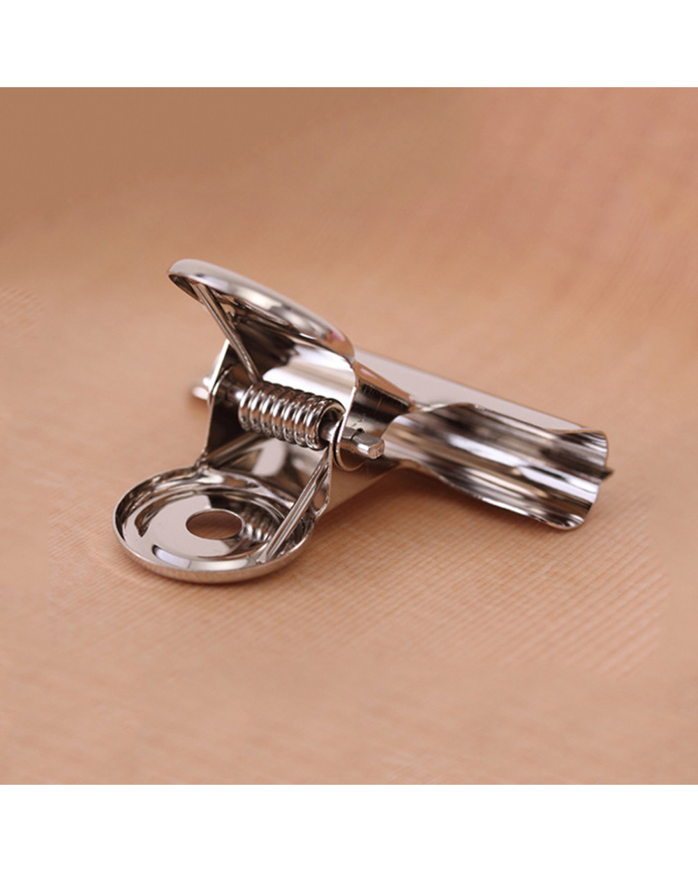 Stainless Steel Clips Silver Metal Dovetail Clip Paper Clips Ticket Holder Paper Documents Organizer School Office Stat front-2