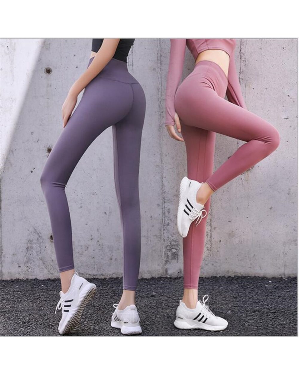 Long Sleeve Yoga Pant Set Yoga Peach Hip-Lifting Pants For Women High Waist Stretch Fitness Gym Leggings front-4
