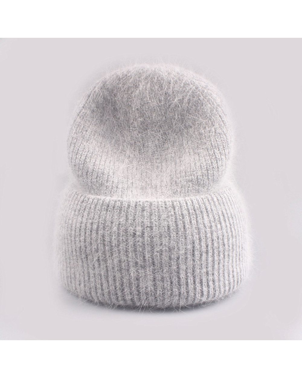 Xthree Winter Hat For Women Angola Beanie Hat Knitted Rabbit Fur Skullies Hat Warm Bonnet Cap Female Hats For Girl Hat front-0