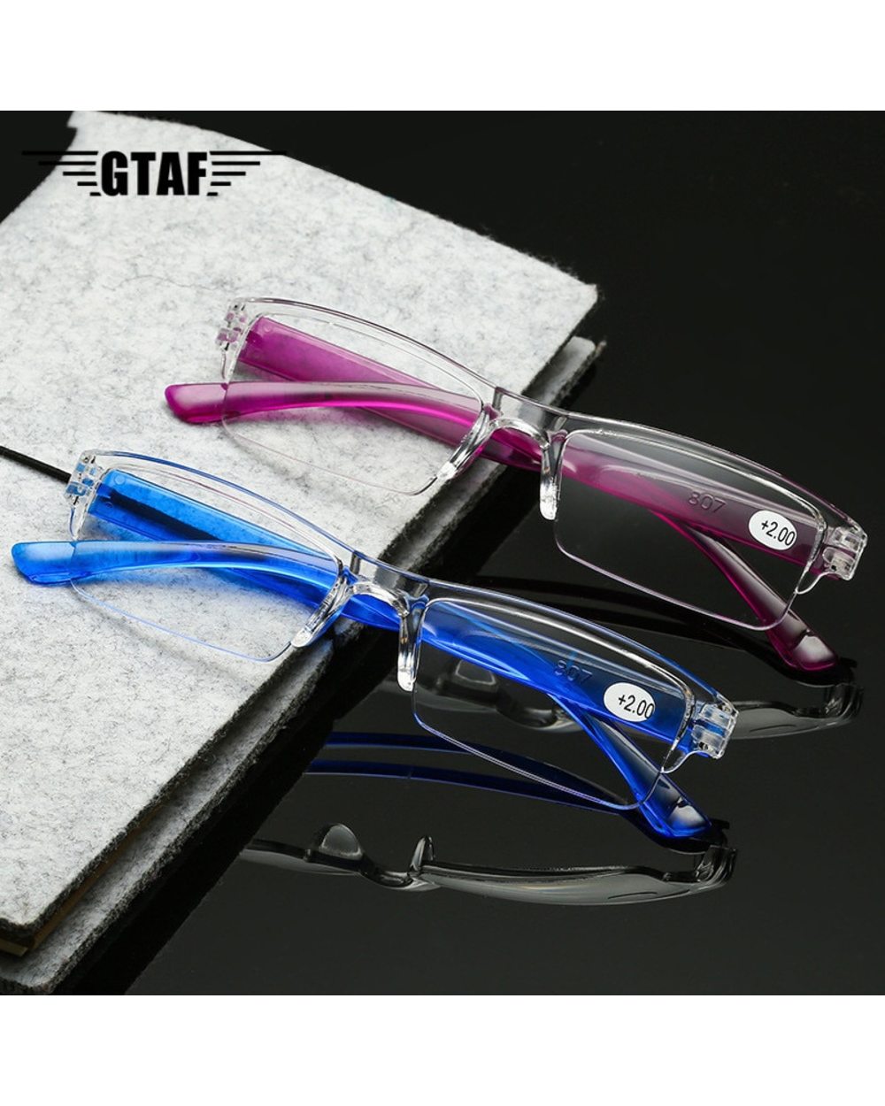 2021Presbyopic Eyewear Portable Ultralight Presbyopia Eyeglasses Square Reading Glassses For Men Women With+1+1.5+2+2. front-0