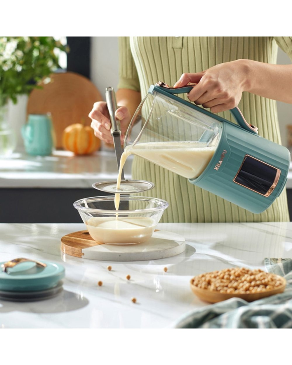 800Ml Soybean Milk Machine Electric Juicer Portable Blender Wall Breaking Machine Automatic Heating Cooking Soy Milk Ma front-2