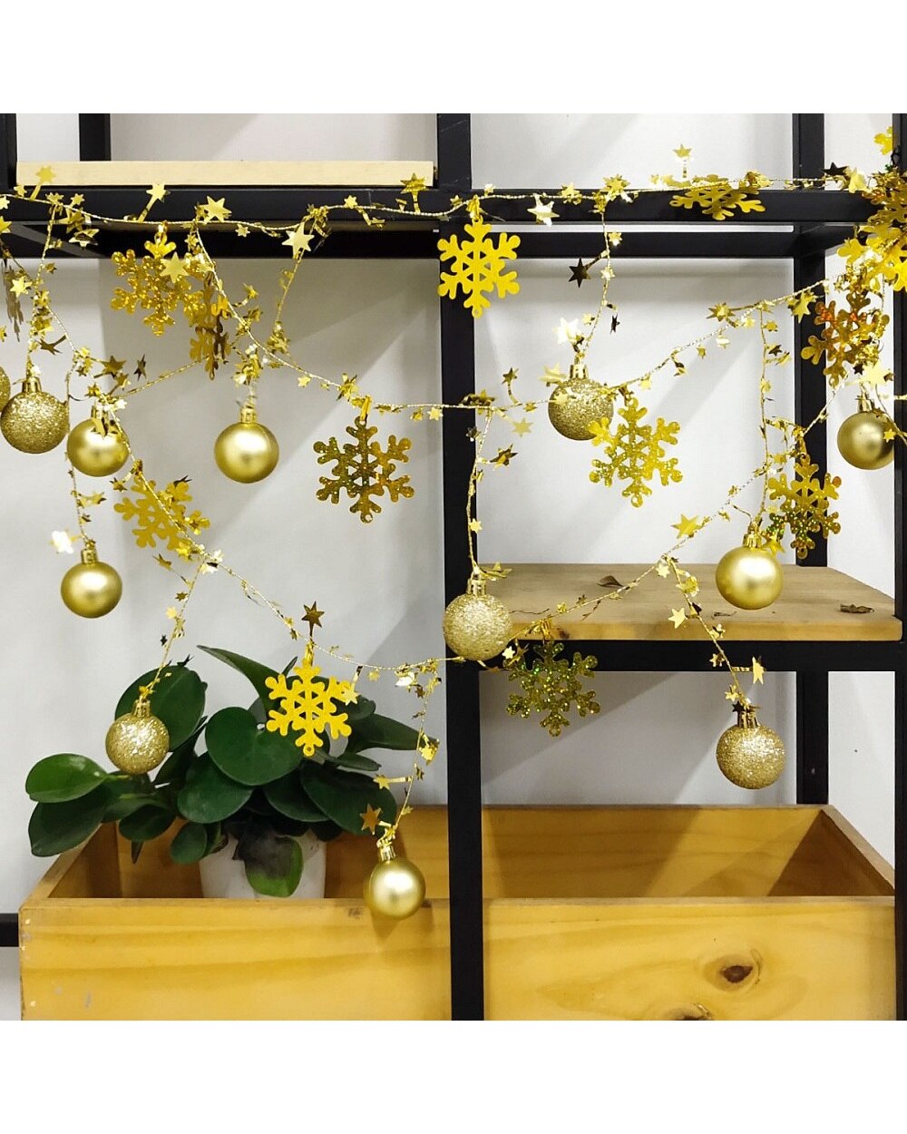 Gold Sliver Red Blue Christmas Hanging Ball Christmas Tree Ornaments Xmas Pendants Decoration Navidad Decor Year Gift front-3