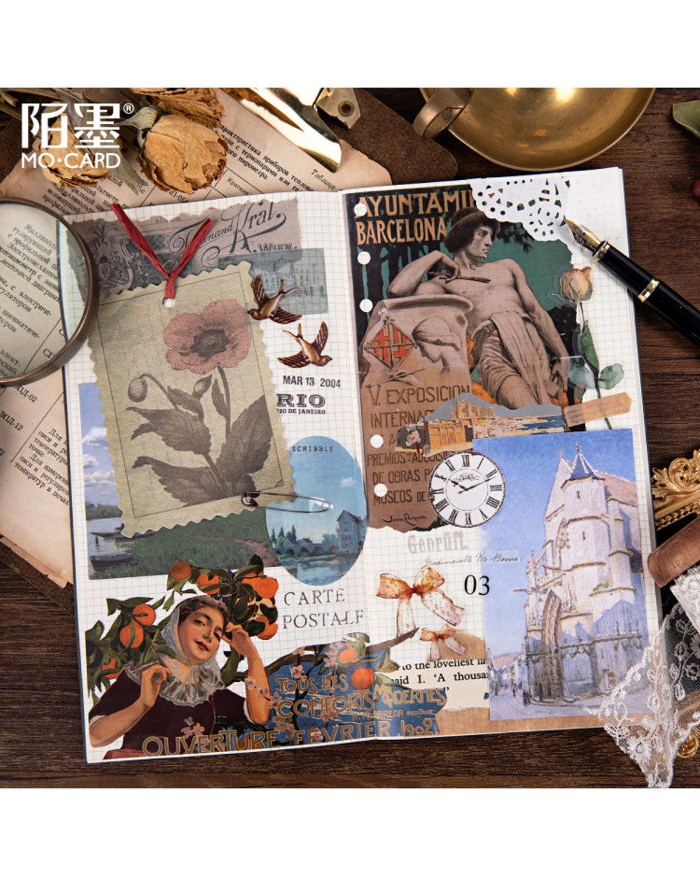 27 Pcs/Pack Retro Floriography Bulleto Journal Decorative Stickers Adhesive Diy Decoration Diary Plants Magazine Label front-2