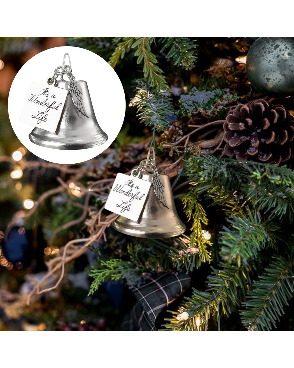 MerryJingle - Angel Wings Bell Ornaments (Stainless Steel) front-0