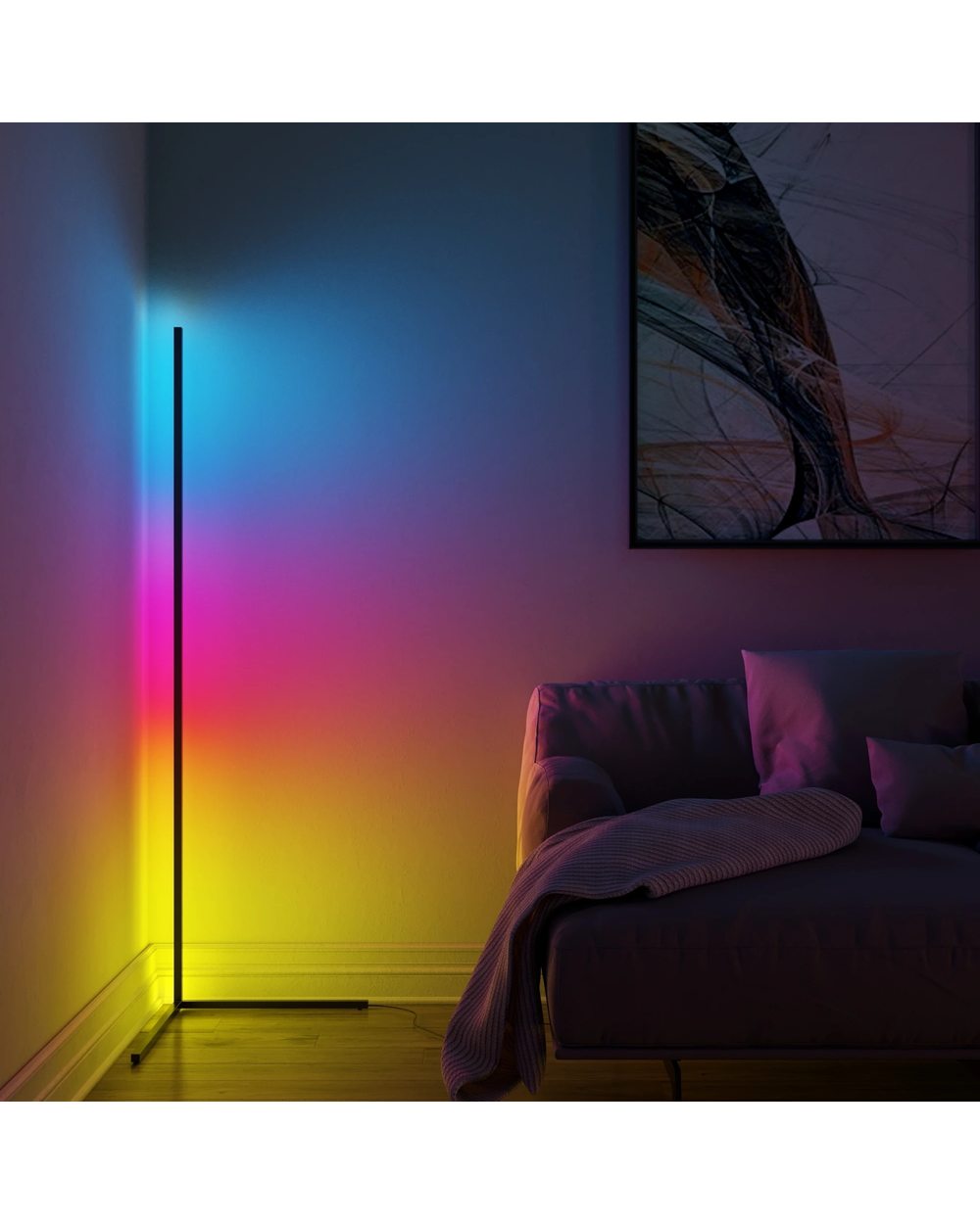 Modern LED Floor Lamp RGB Corner Colorful Standing Lighting front-1