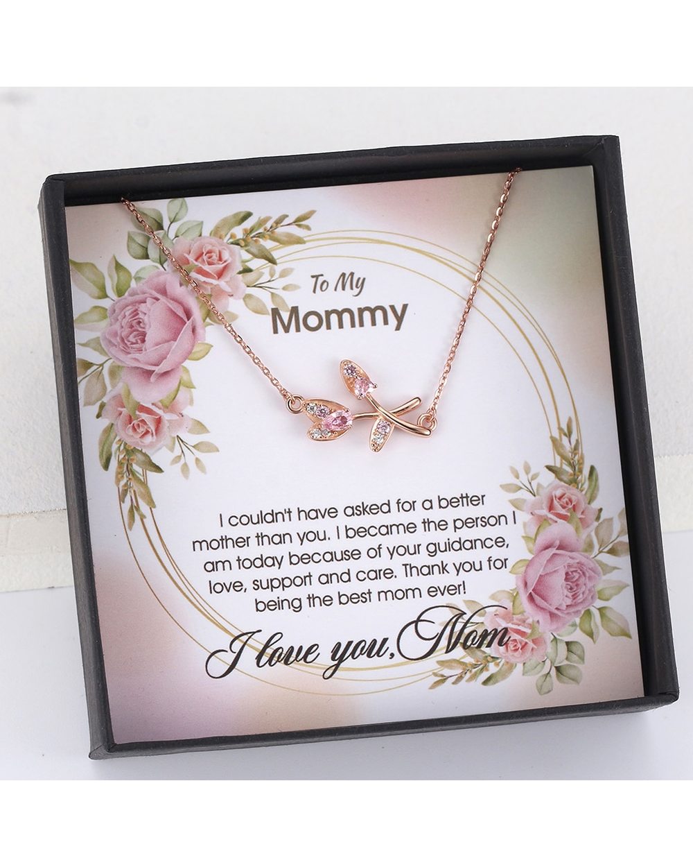To My Mother Necklace Gift 925 Sterling Silver Necklace Rose Gold Plated Best Jewelry Gift for Mom front-0
