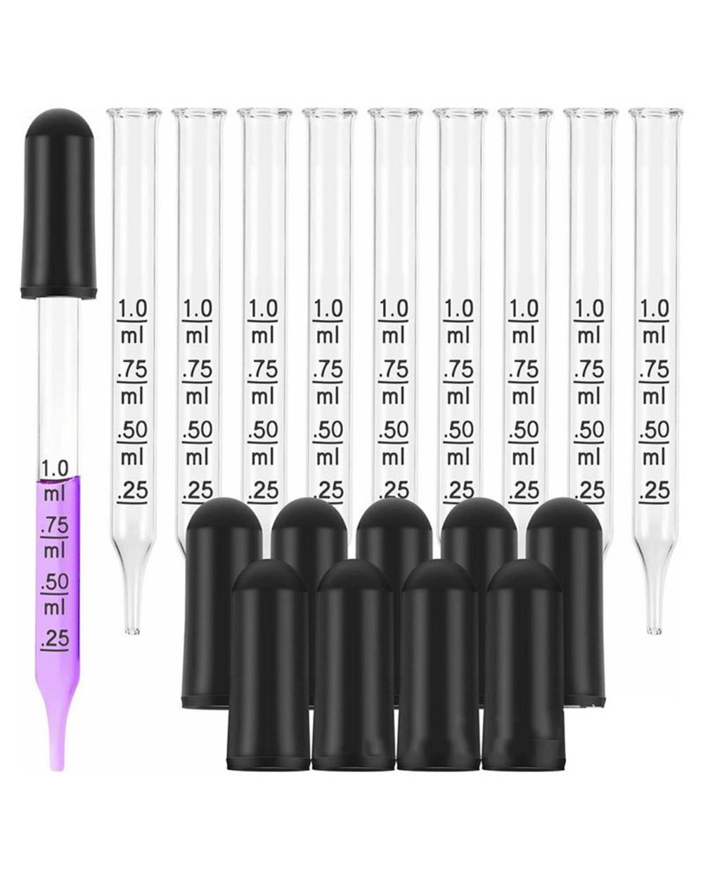 10Pcs Glass Scale Dropper Rubber Head Scale Pipette Dropper Essential Oil Bottle Straw Multi-Purpose Droppers For Schoo front-3