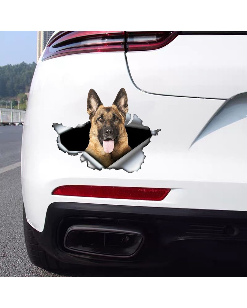 Self-adhesive 3D Decal Pet Dog German Shepherd Car Sticker Waterproof Auto Decors on Bumper Rear Window Trolly Case front-0