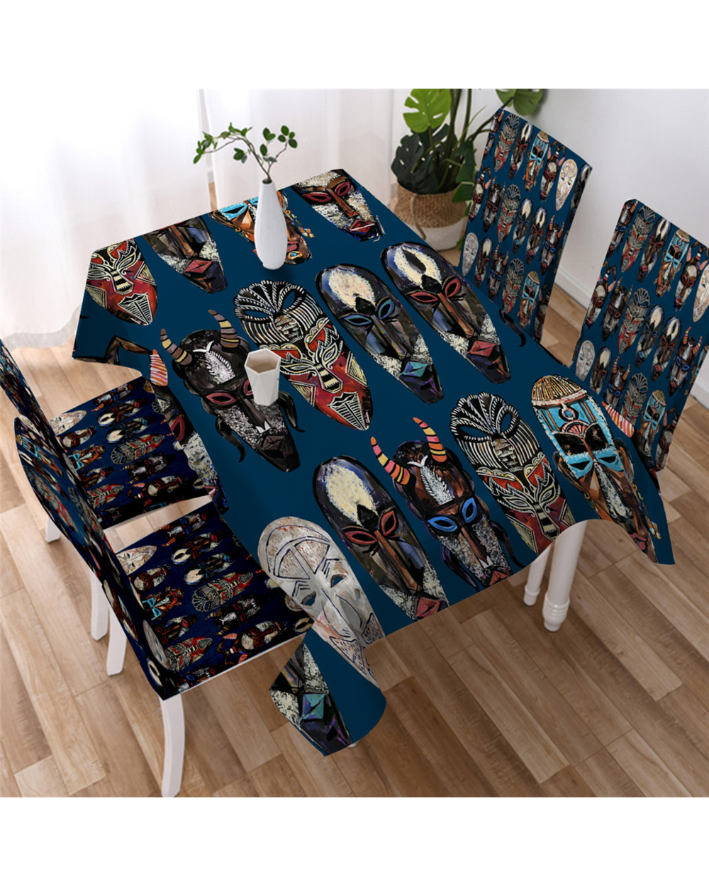 African Ancient Egyptian Printing Rectangular Tablecloths For Table Home Decoration Waterproof Anti-Stain Table Cover front-3