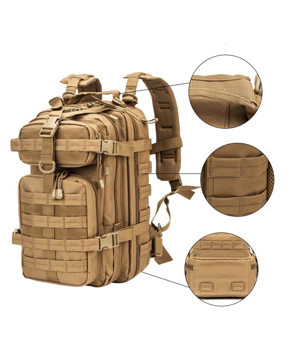 Army Military Tactical Backpack Softback Outdoor Waterproof Rucksack Hiking Camping Hunting Bags front-2
