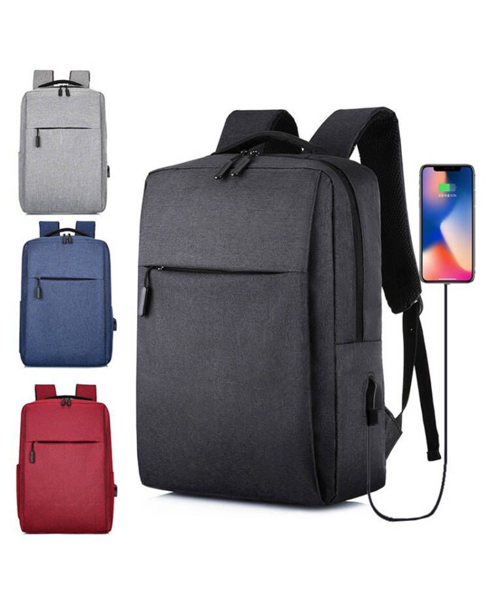 Men Computer Backpack Travel Business Trip Laptop Usb Charging Interface Outside Bag Unisex Daypacks Male Leisure Large front-0