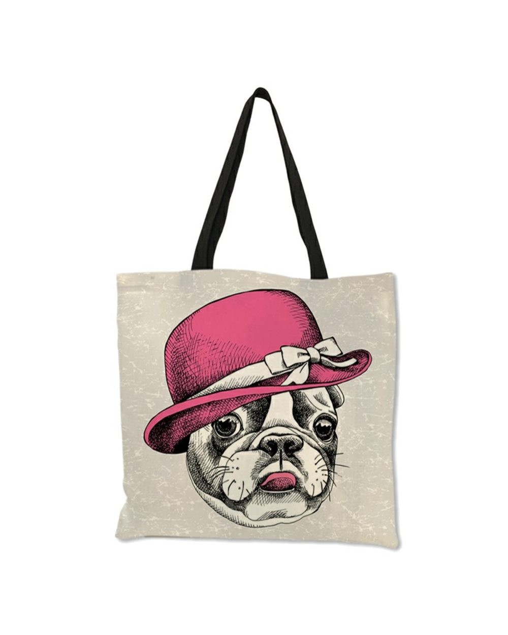 Creative Bulldog Terrier Print Tote Bag Women Handbags Eco Linen Traveling school Bags front-2