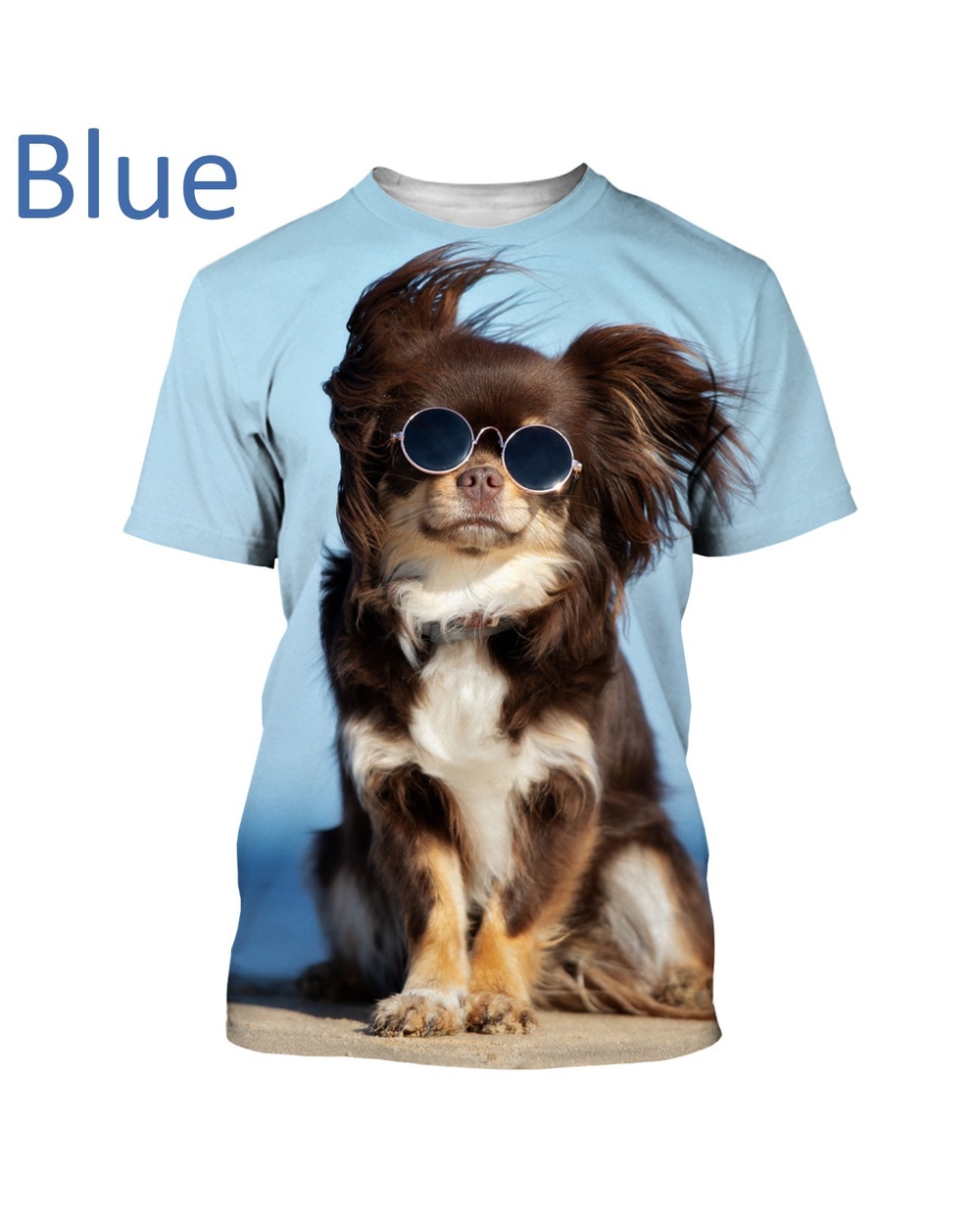 Fashion Animal Dog 3D Printing T-shirt Funny Chihuahua Dogs Casual T Shirt Cool Short Sleeve Tees front-2