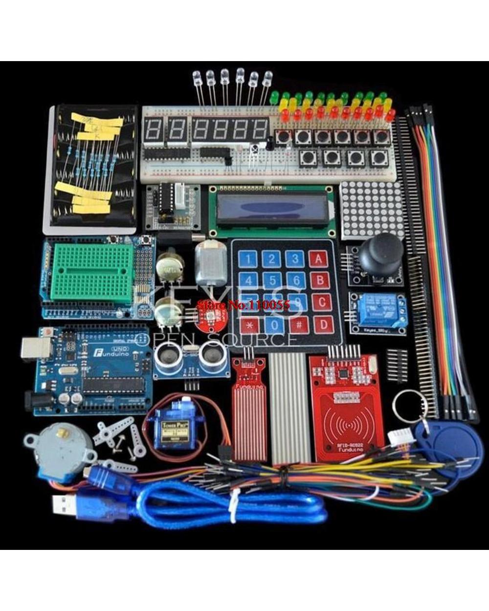 Starter Kit For Arduino Uno R3 - Uno R3 Breadboard And Holder Step Motor / Servo /1602 Lcd / Jumper Wire/ Uno R3 front-0