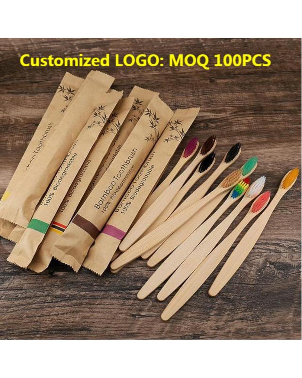 100Pcs Eco Friendly Bamboo Reusable Toothbrushes front-0