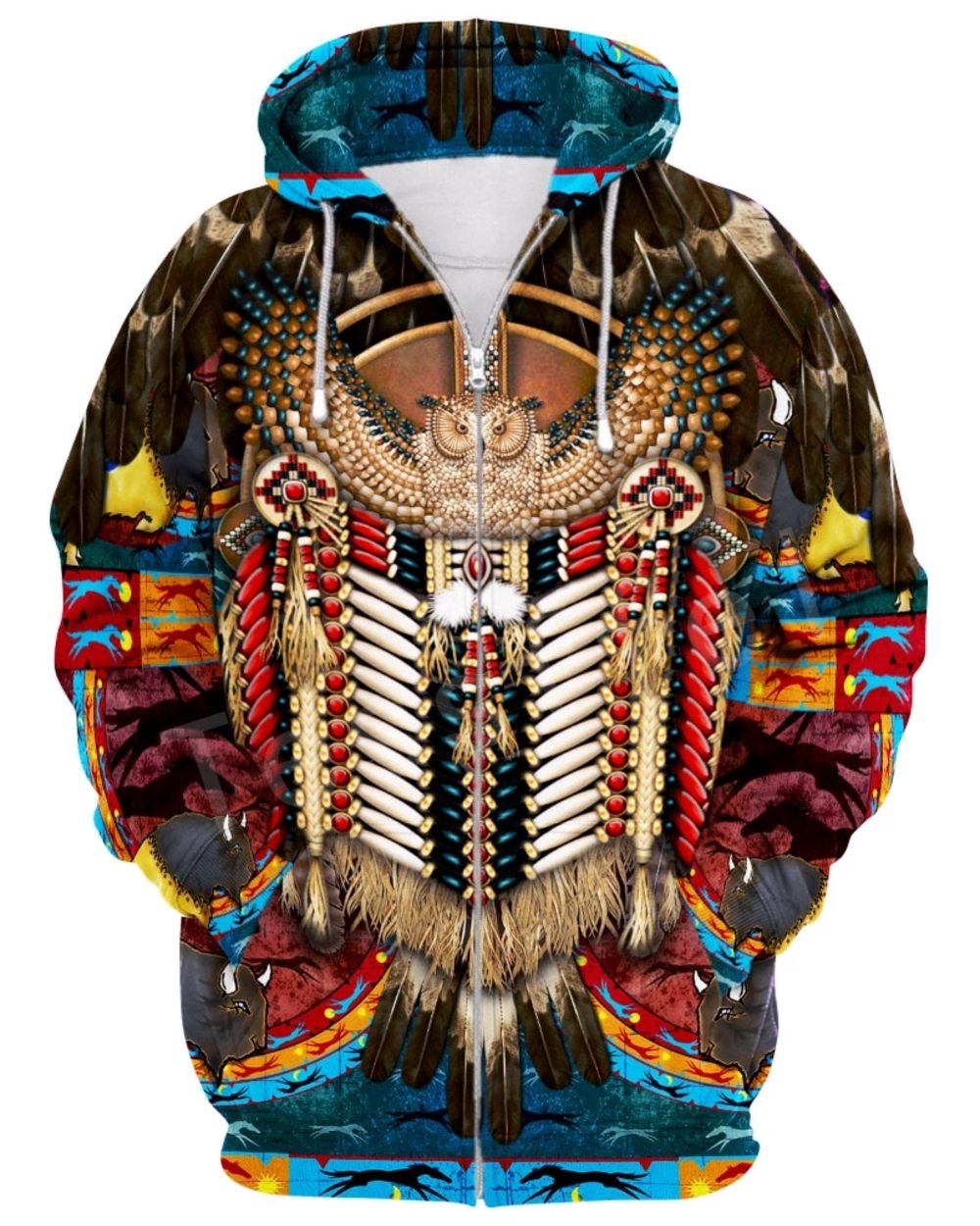 Tessffel Indian Native Harajuku Casual Colorful Tracksuit New Fashion 3Dfull Print Hoodie Sweatshirt Jacket front-1