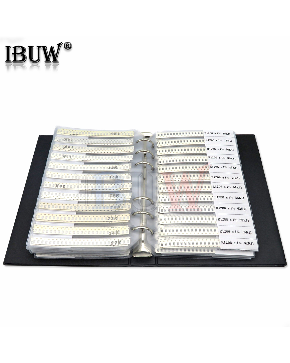 4250Pcs 8500Pcs 8850Pcs 0201 0402 0603 0805 1206 Resistor Sample Book Ibuw 1% Smd Assorted Kit 10K 100K 1K 1R 100R 220R front-3