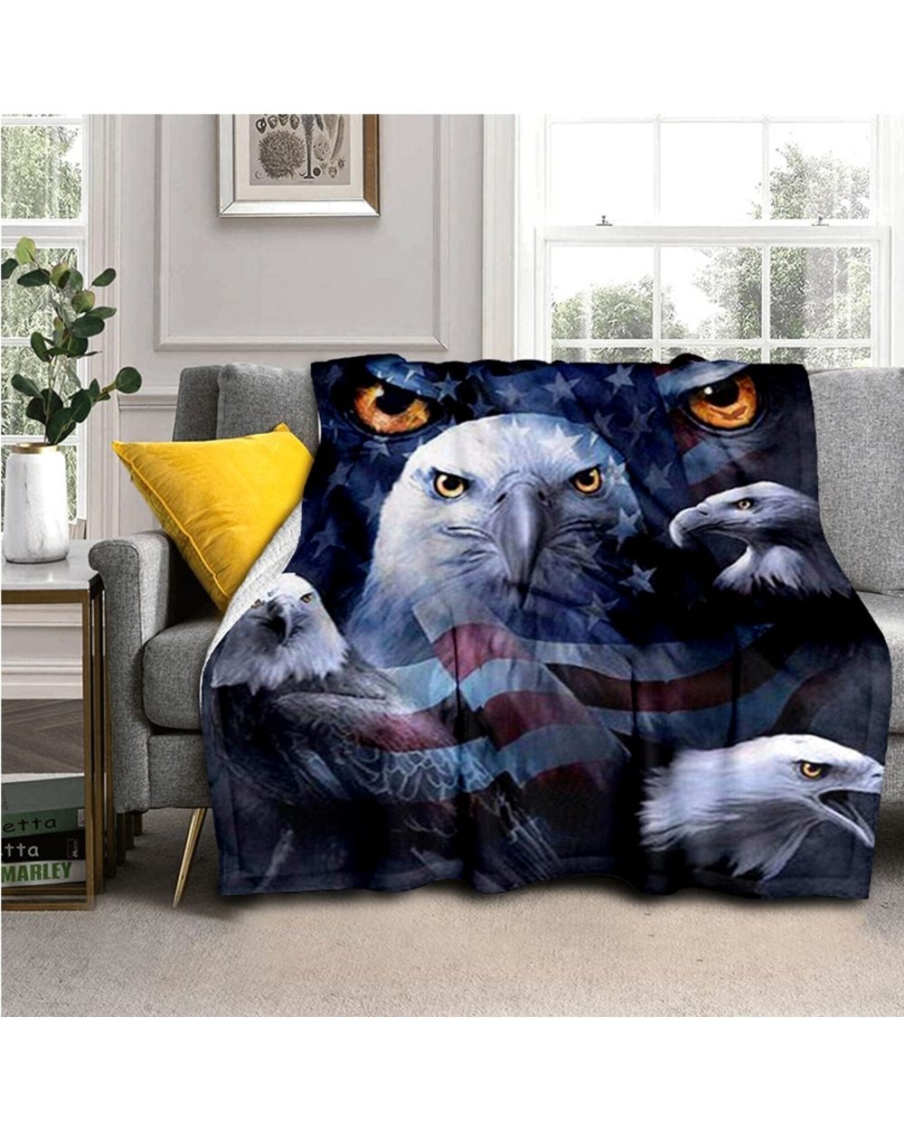 Eagle Blanket Owl Blanket Flannel Blanket Soft Fleece Throw Blankets for Bedroom Couch Sofa Gift Tv Blanket Bedding front-2
