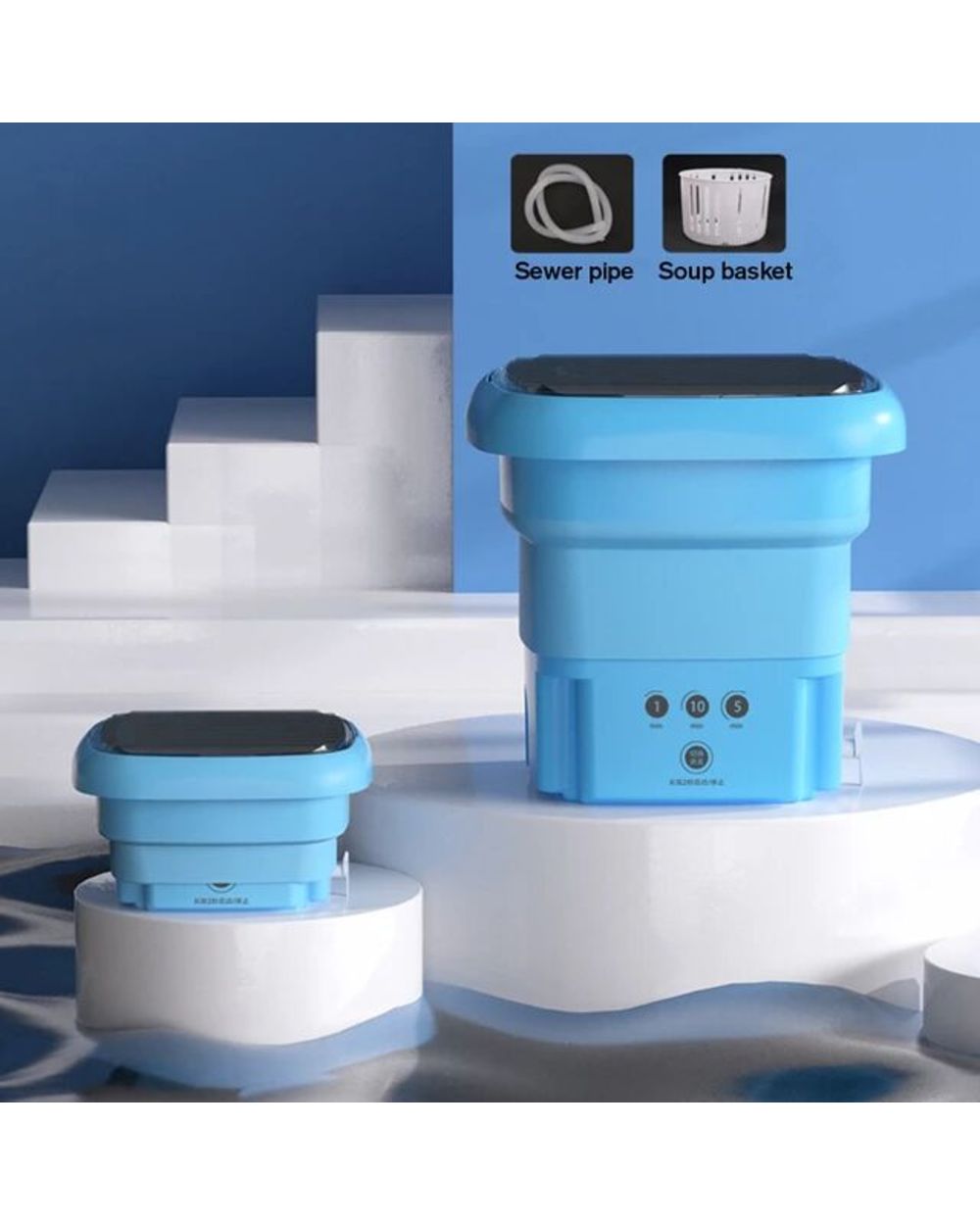 New Folding Washing Machine Portable Mini Dehydratable Dormitory Student Socks Underwear Panties Washing Machine Home A front-0